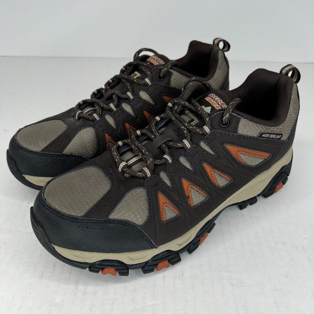 Skechers Outdoor Mens 51844W Brown Water Repellent Leather Size 9 Hiking Shoes
